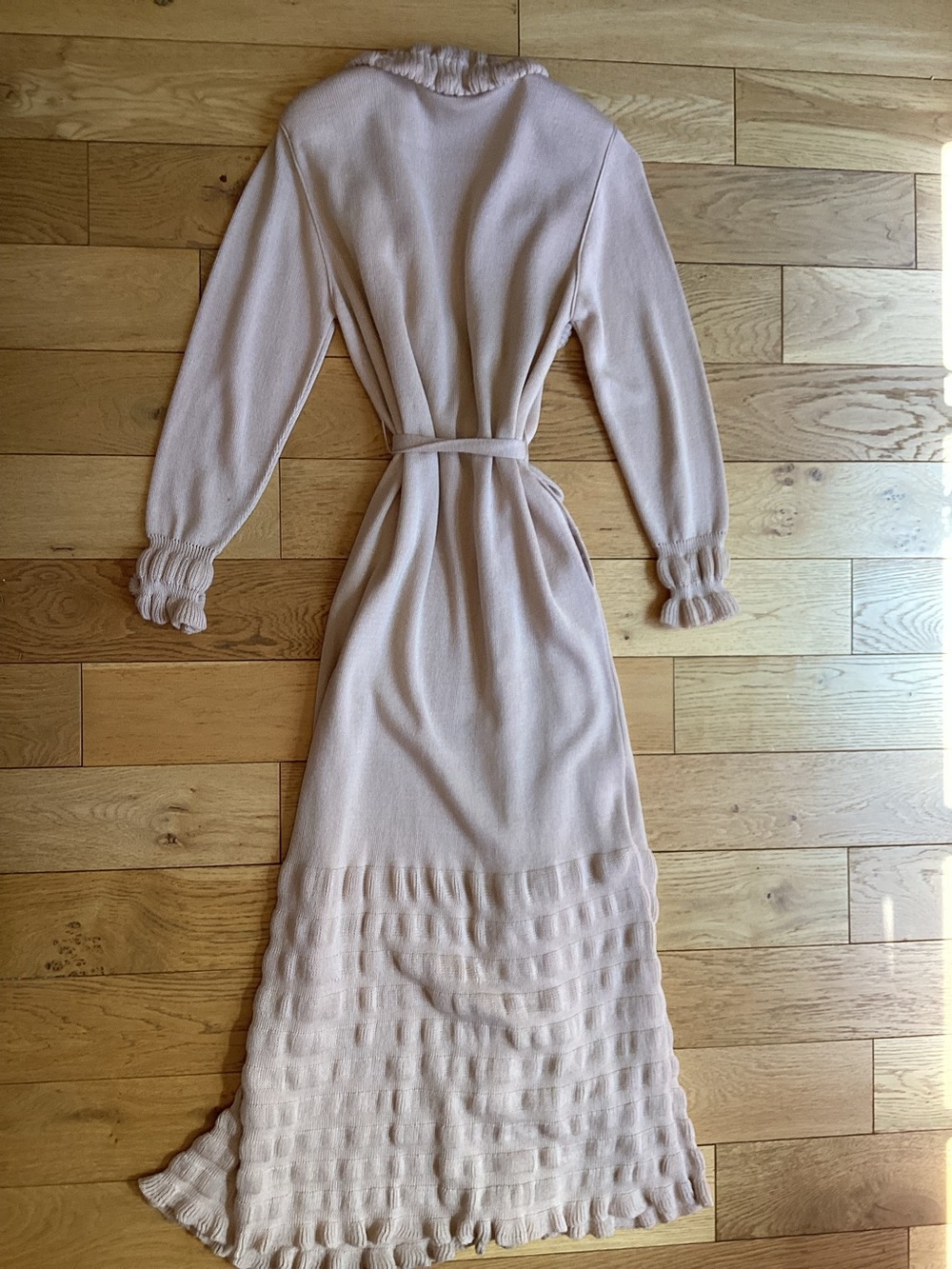 Vintage floor length one-of-kind cream sweater cardigan - Picture 3 of 7